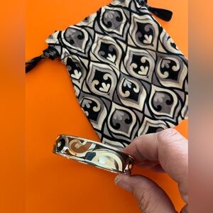 Brighton Silver and Black Patterned Bangle